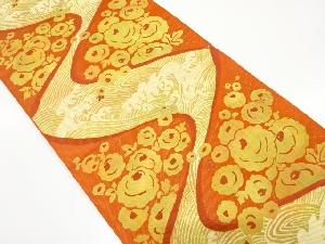 荒波に万寿菊模様織り出し　名古屋帯